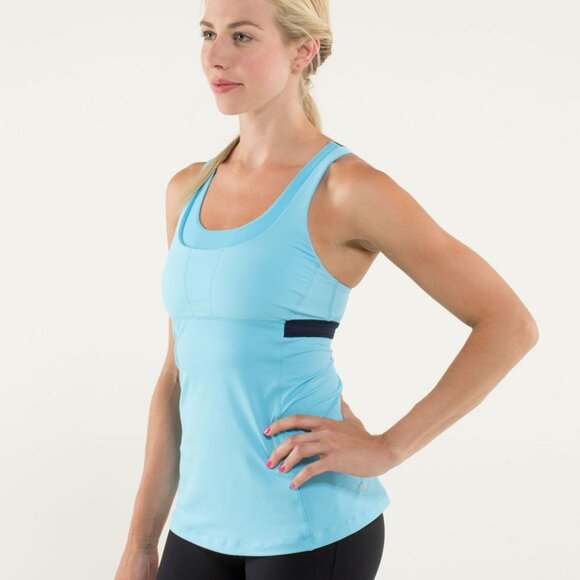 Lululemon Stuff Your Bra Tank II (blue / navy) tank top, built in bra & storage - Picture 1 of 13